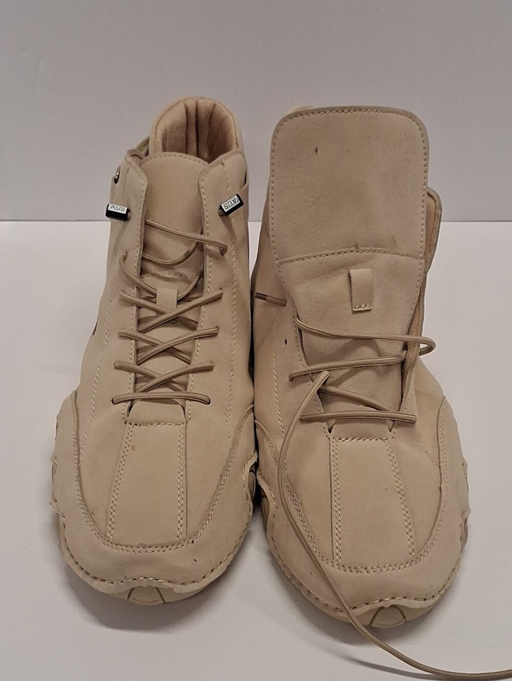 Men's Neutral-Tone Suede-Style Lace-Up Sneakers